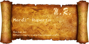 Merő Ruperta névjegykártya